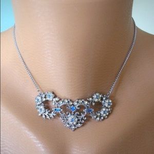 SOLD Blue Rhinestone 1950s Necklace